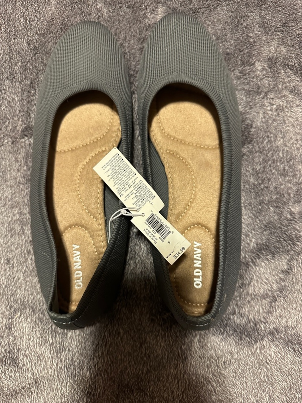 Old Navy Gray Knit Slip-On Comfort Flats